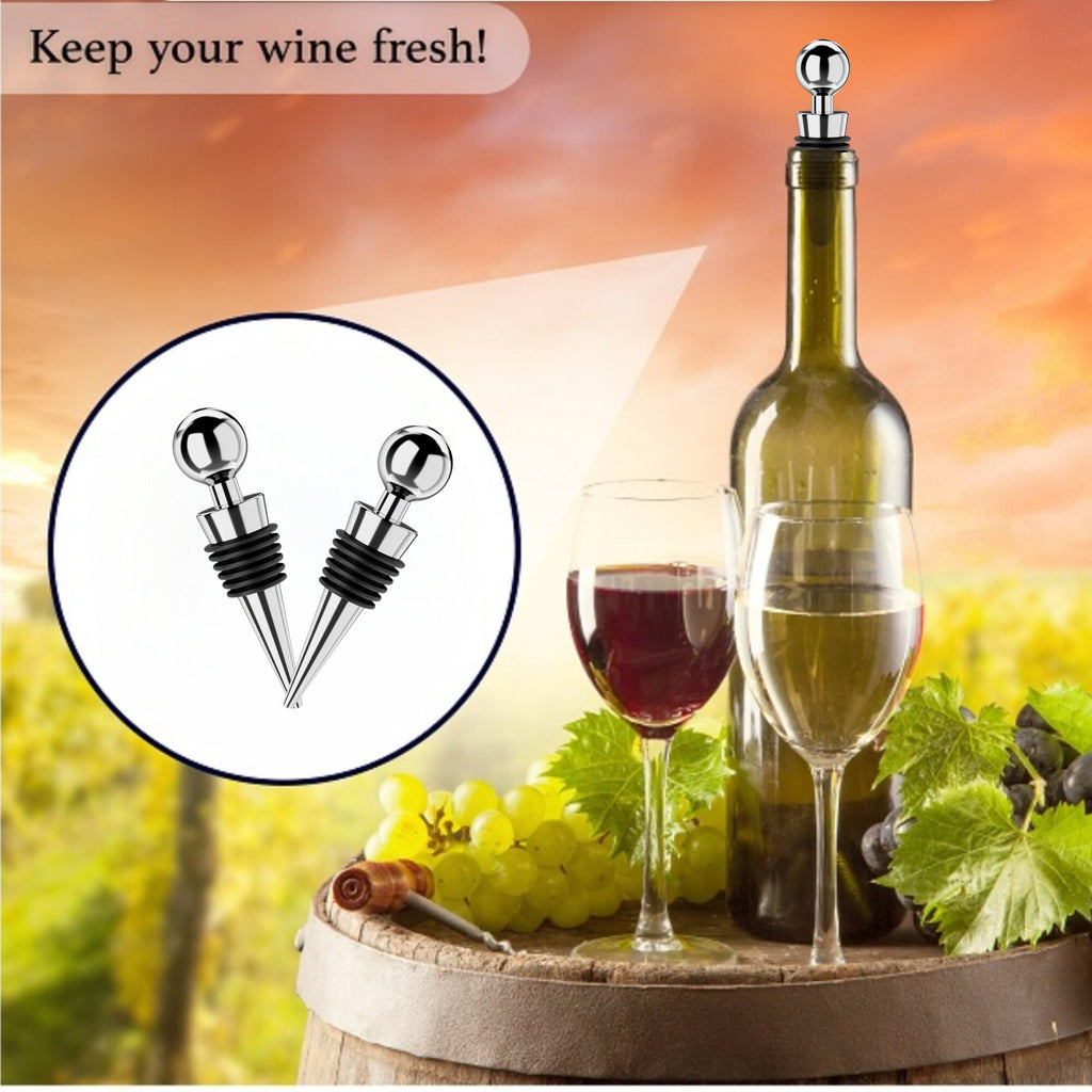 Dopuri pentru sticle de vin LXE CONCEPT, cu etanșare din silicon