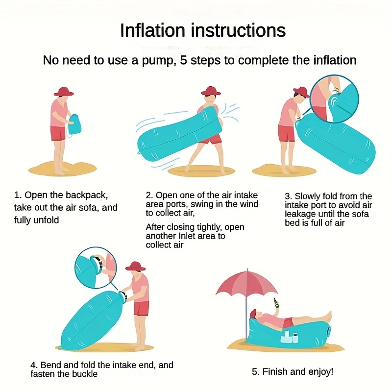 Inflatable Outdoor Sofa with Pillow for Camping